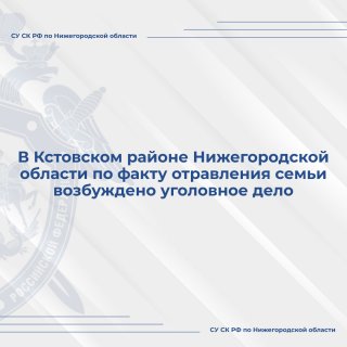 В Кстовском районе Нижегородской области по факту отравления семьи возбуждено уголовное дело